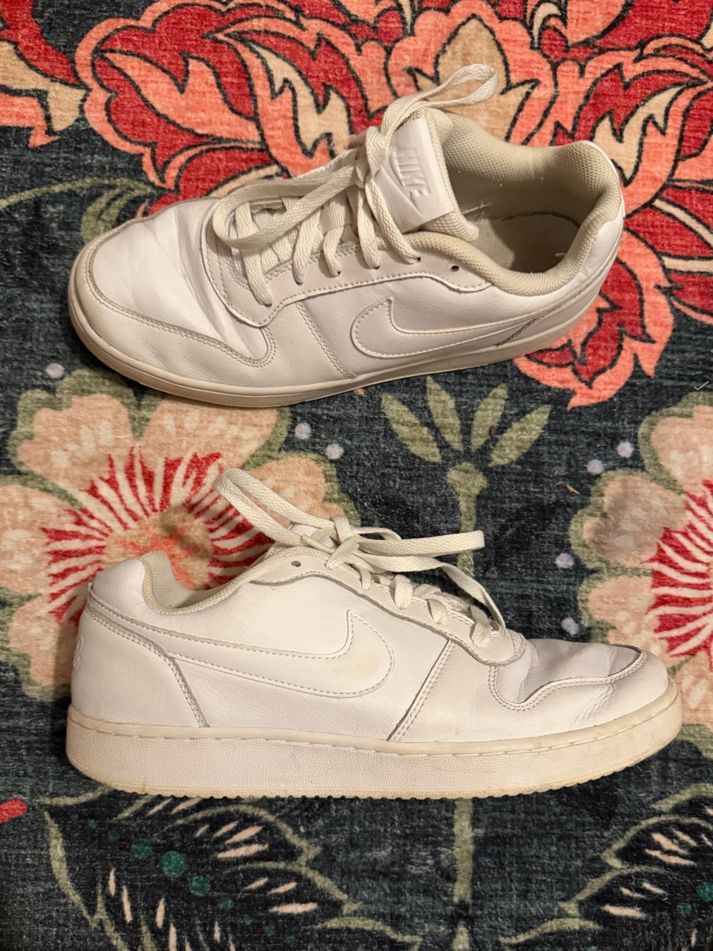 Nike Court Vision Low White Leather Sneakers Sz 9.5